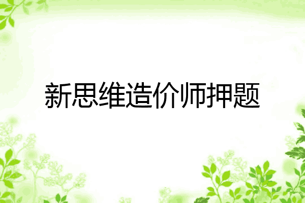 新思维造价师押题
