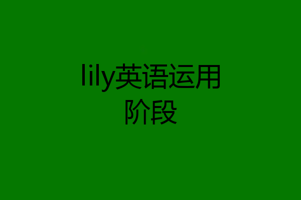 lily英语运用阶段