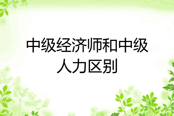 中级经济师和中级人力区别
