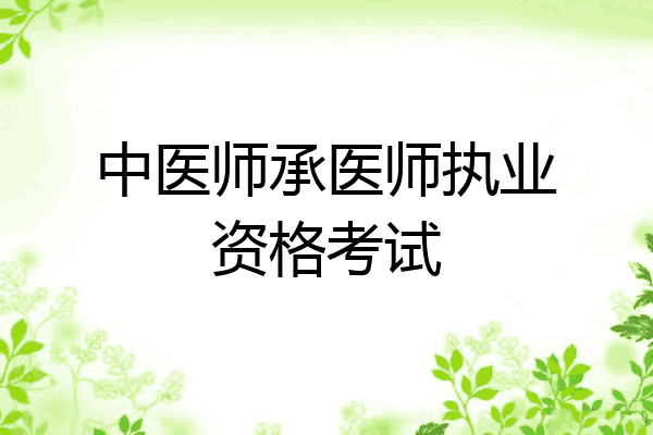 中医师承医师执业资格考试