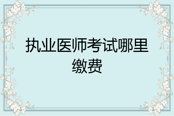 执业医师考试哪里缴费