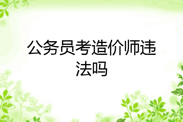 公务员考造价师违法吗