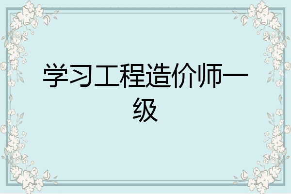 学习工程造价师一级