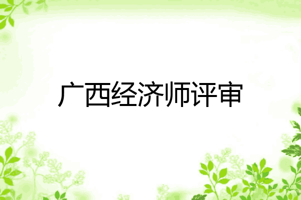 广西经济师评审