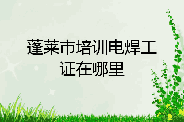 蓬莱市培训电焊工证在哪里