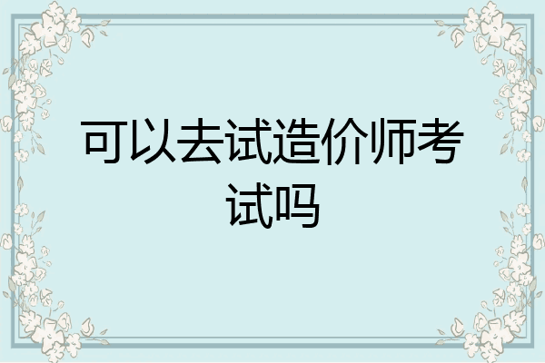 可以去试造价师考试吗