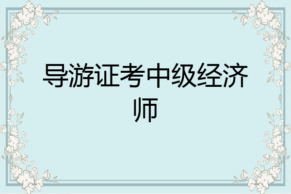 导游证考中级经济师