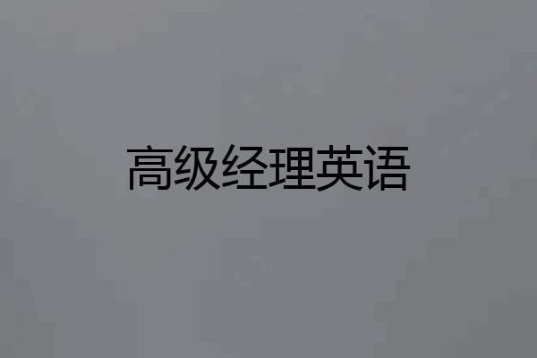 高级经理英语
