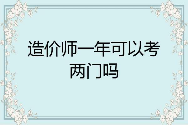 造价师一年可以考两门吗