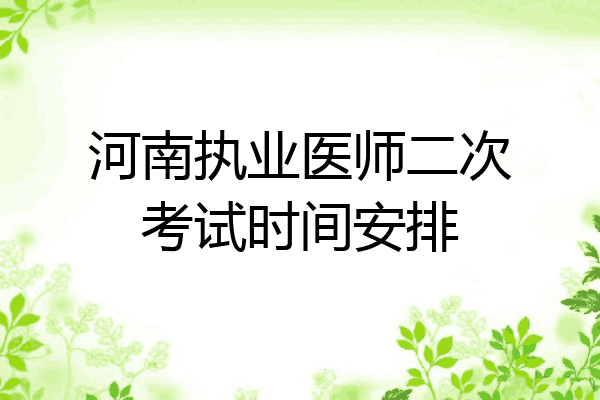 河南执业医师二次考试时间安排