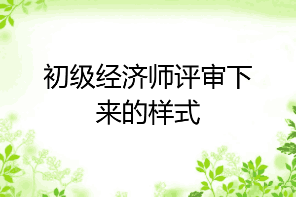 初级经济师评审下来的样式