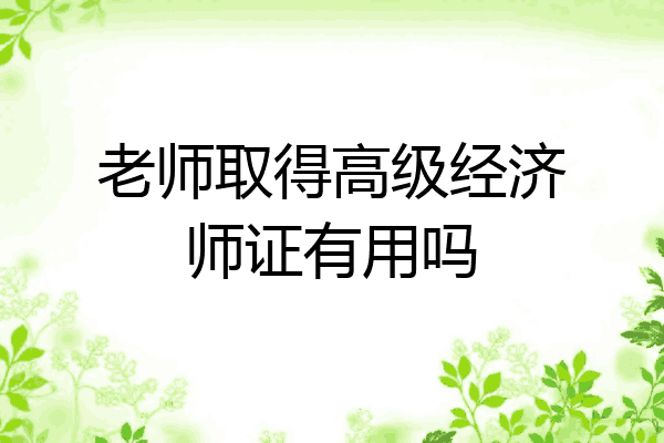 老师取得高级经济师证有用吗