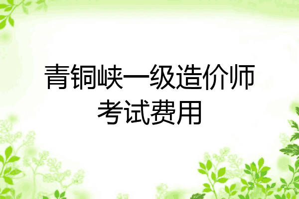 青铜峡一级造价师考试费用
