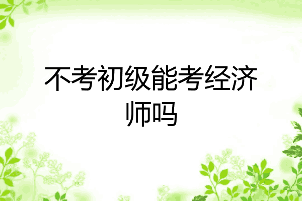 不考初级能考经济师吗