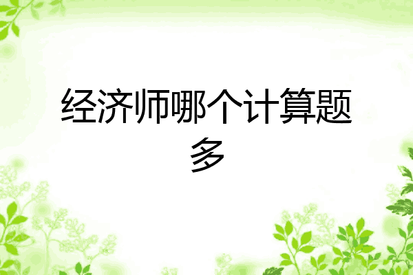 经济师哪个计算题多