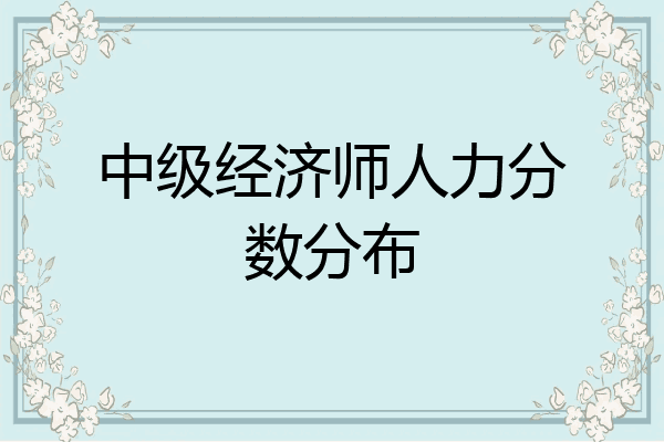 中级经济师人力分数分布