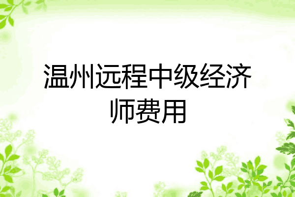 温州远程中级经济师费用