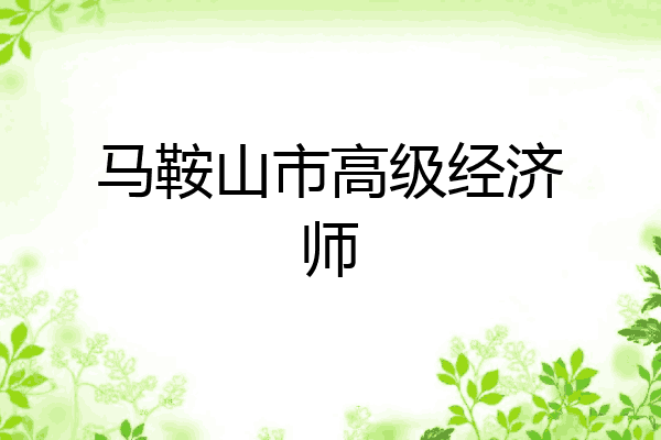 马鞍山市高级经济师