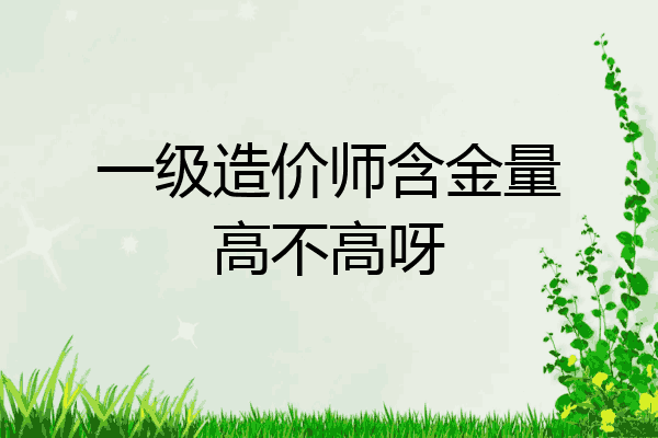 一级造价师含金量高不高呀