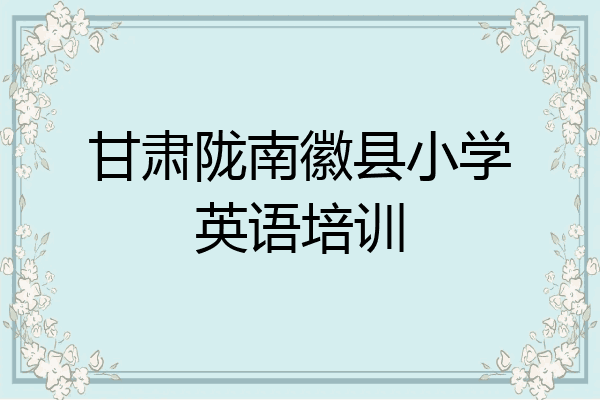 甘肃陇南徽县小学英语培训