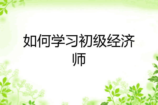 如何学习初级经济师