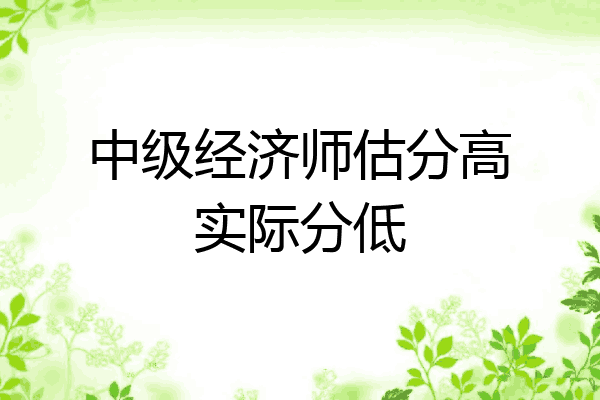 中级经济师估分高实际分低