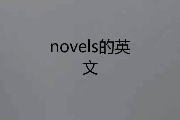 novels的英文