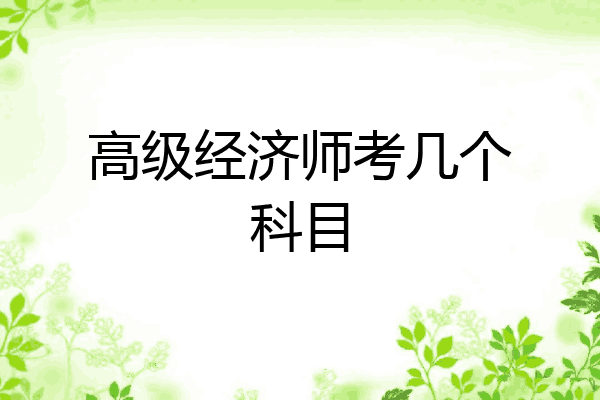 高级经济师考几个科目