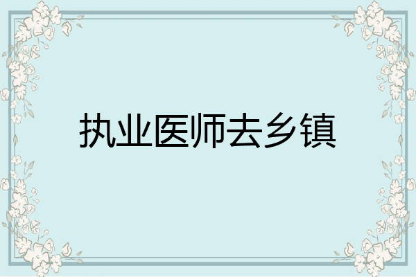执业医师去乡镇