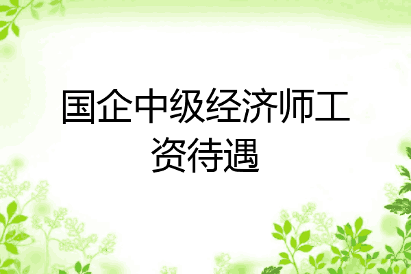 国企中级经济师工资待遇