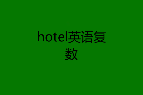 hotel英语复数