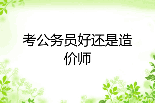 考公务员好还是造价师