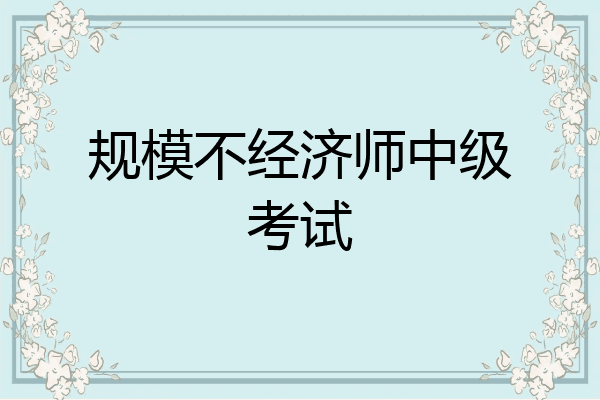 规模不经济师中级考试