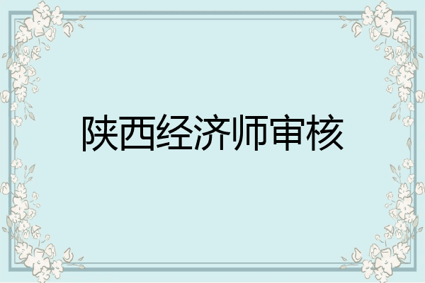 陕西经济师审核