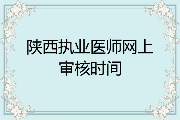 陕西执业医师网上审核时间
