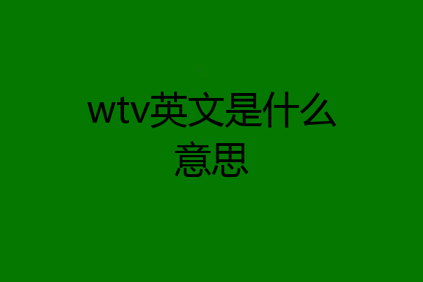 wtv英文是什么意思
