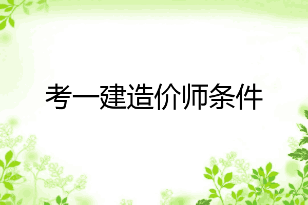考一建造价师条件