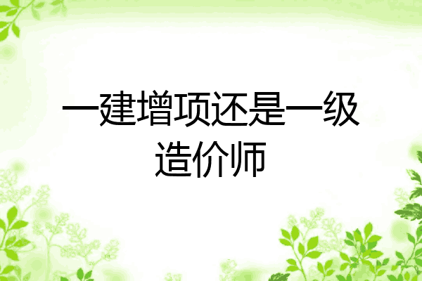 一建增项还是一级造价师