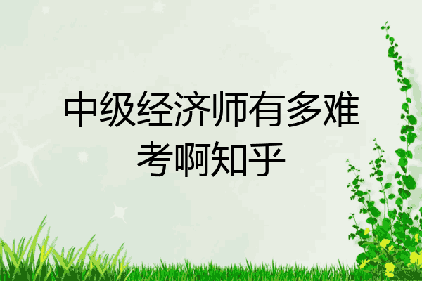 中级经济师有多难考啊知乎