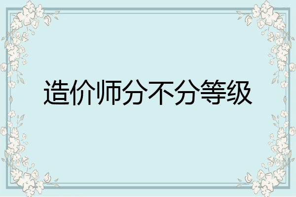 造价师分不分等级