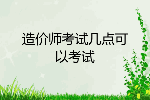 造价师考试几点可以考试