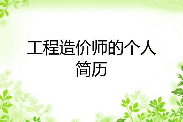 工程造价师的个人简历