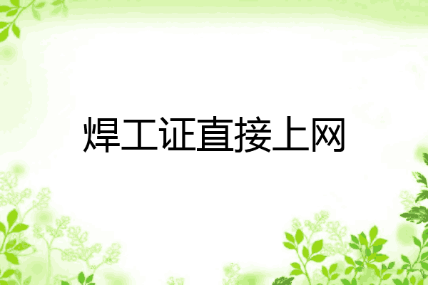 焊工证直接上网