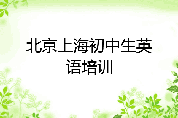 北京上海初中生英语培训
