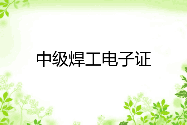 中级焊工电子证