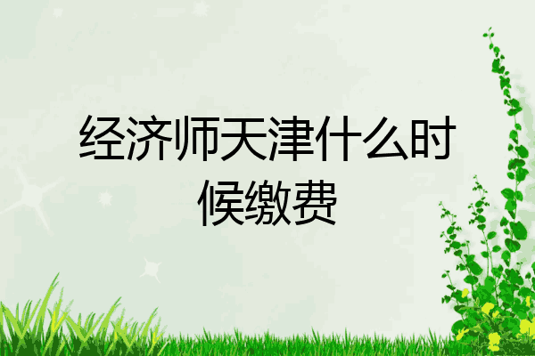 经济师天津什么时候缴费