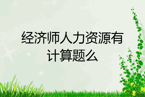 经济师人力资源有计算题么