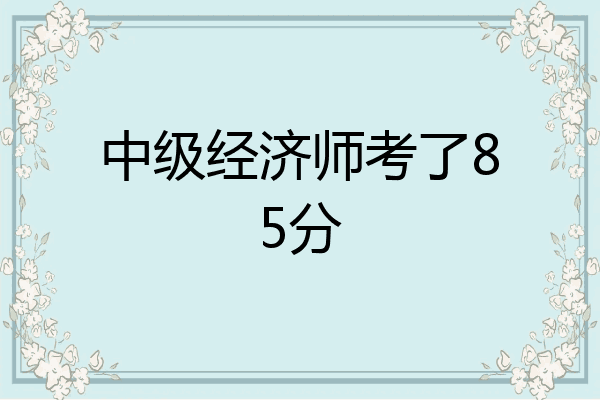 中级经济师考了85分