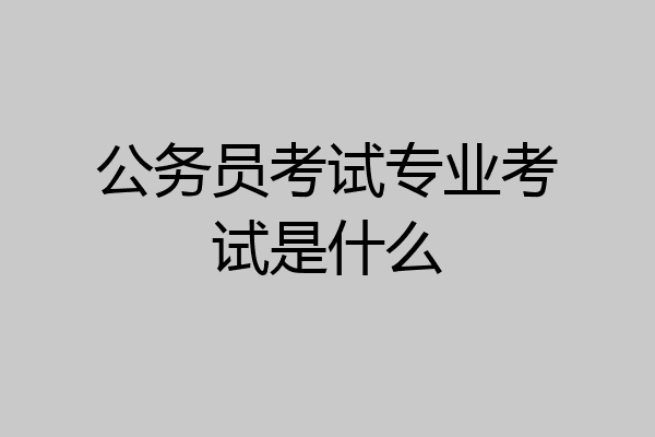 公务员考试专业考试是什么