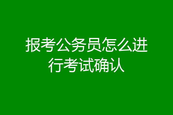 报考公务员怎么进行考试确认